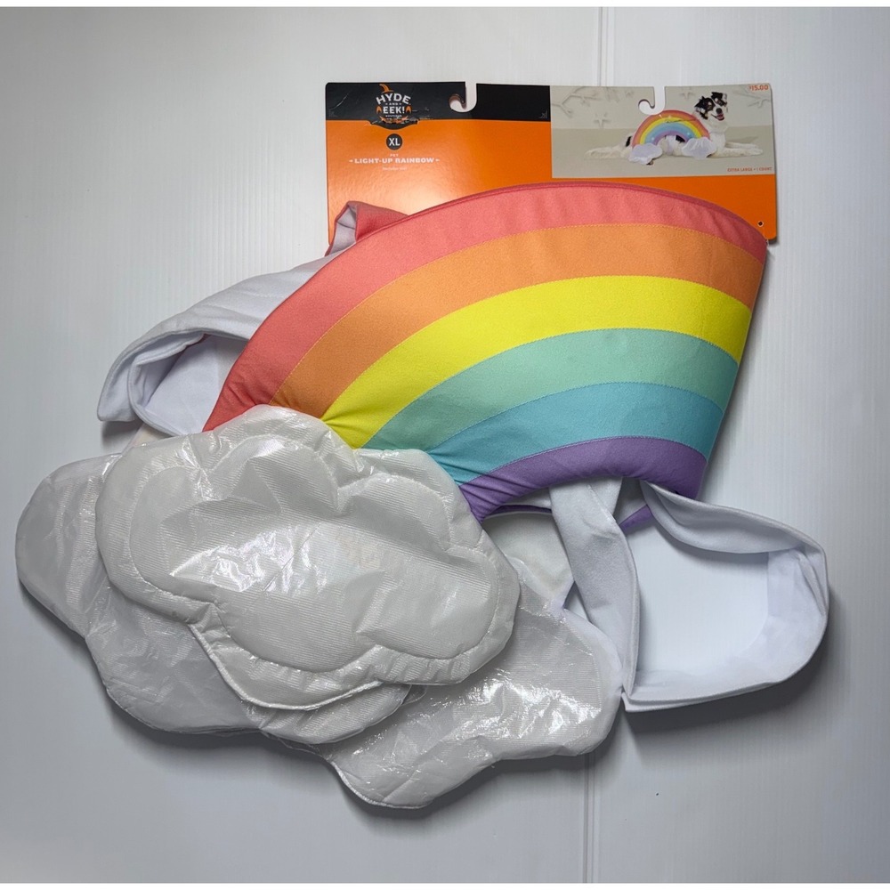 Hyde and EEK XL Light-Up Rainbow Pet Dog Costume Halloween Vest Multicolor